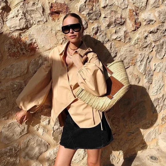 GANNI NWT Hewson Cotton-blend Twill Wrap Top - Picture 2 of 10